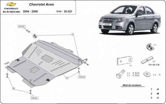 Unterfahrschutz für Motor der Marke Chevrolet Aveo