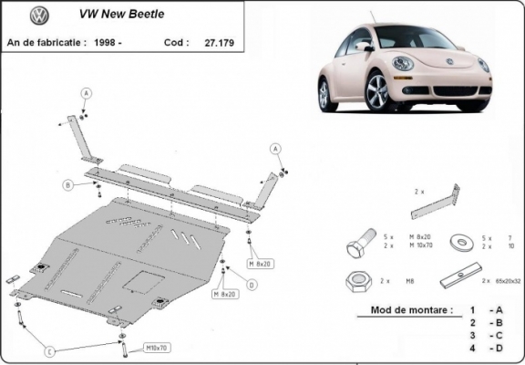 Unterfahrschutz für Motor der Marke Volkswagen New Beetle