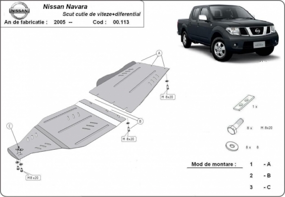 Unterfahrschutz für Getriebe  aus  Nissan Navara D40