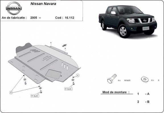 Unterfahrschutz für Motor der Marke Nissan Navara D40