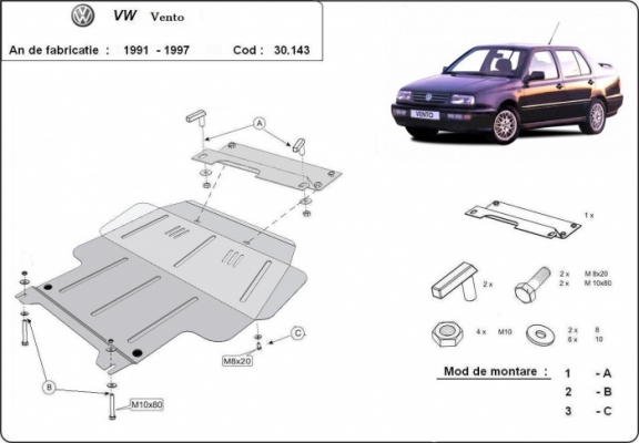 Unterfahrschutz für Motor der Marke Volkswagen Vento