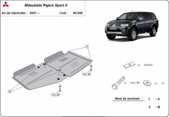 Unterfahrschutz für Getriebe  aus  Mitsubishi Pajero Sport 2