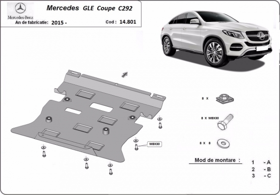 Unterfahrschutz für Motor der Marke Mercedes GLE Coupe C292
