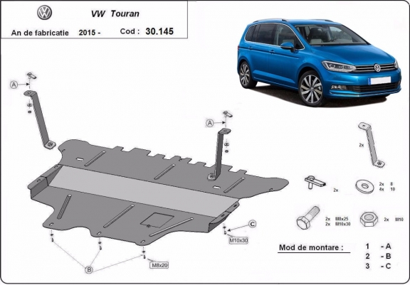 Unterfahrschutz für Motor der Marke VW Touran - Schaltgetriebe
