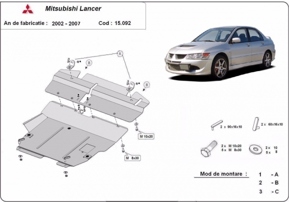 Unterfahrschutz für Motor der Marke Mitsubishi Lancer