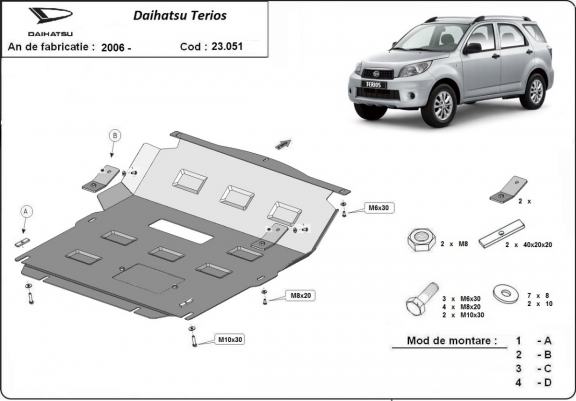 Unterfahrschutz für Motor der Marke Daihatsu Terios