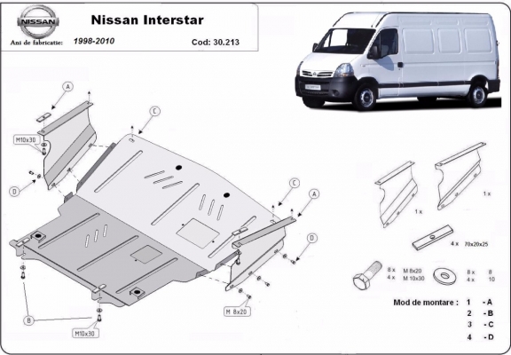 Unterfahrschutz für Motor der Marke Nissan Interstar