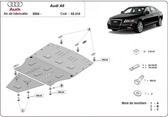 Unterfahrschutz für Motor der Marke Audi A6
