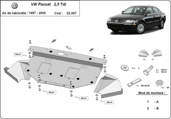 Unterfahrschutz für Motor der Marke VW Passat B5, B5.5
