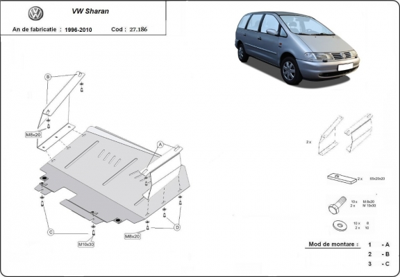 Unterfahrschutz für Motor der Marke Volkswagen Sharan