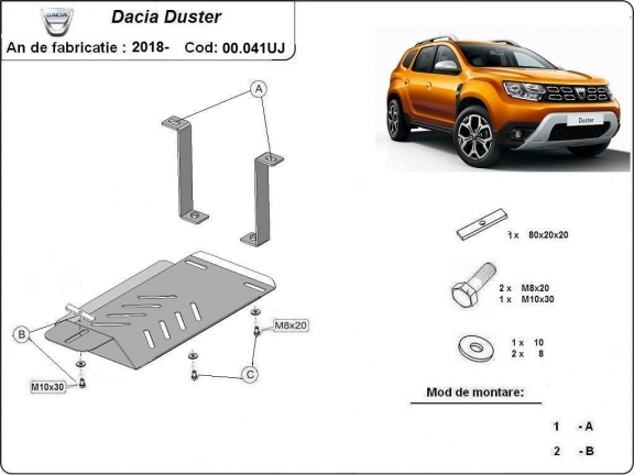 Stahl Differentialschutz für  Dacia Duster 4x4