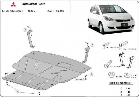Unterfahrschutz für Motor der Marke Mitsubishi Colt