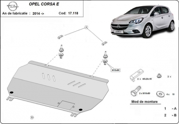 Unterfahrschutz für Motor der Marke Opel Corsa E