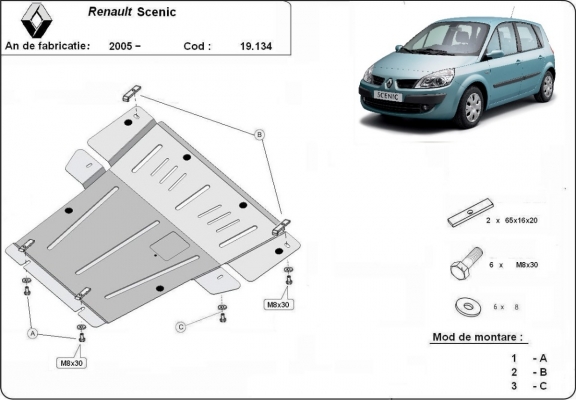 Unterfahrschutz für Motor der Marke Renault Scenic
