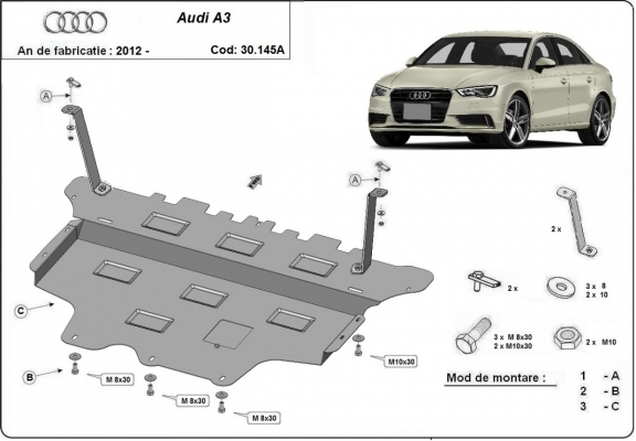 Unterfahrschutz für Motor der Marke Audi A3 (8V) - Automatikgetriebe