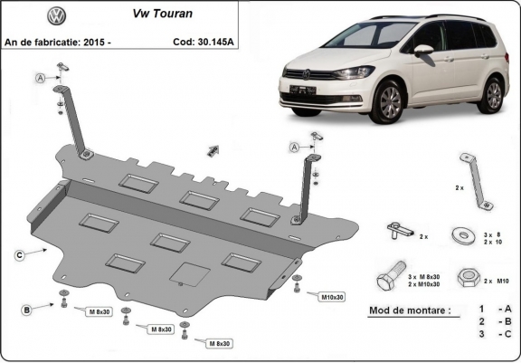 Unterfahrschutz für Motor der Marke VW Touran - Automatikgetriebe