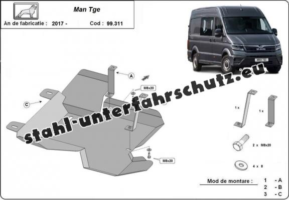 Stahlschutz für AdBluetank der Marke Man TGE / 18 L