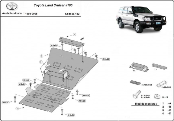Unterfahrschutz für Motor der Marke Toyota Land Cruiser J100