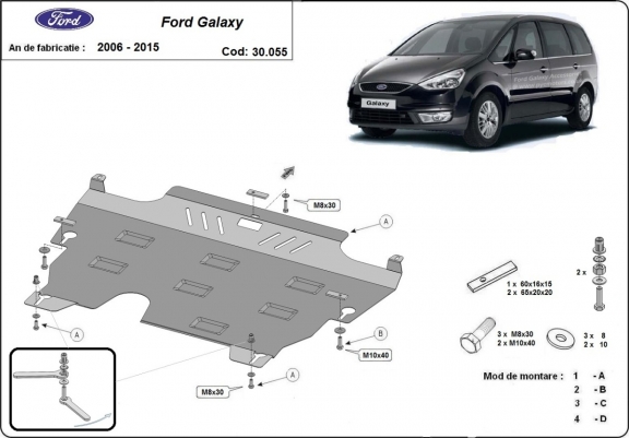 Unterfahrschutz für Motor der Marke Ford Galaxy 2