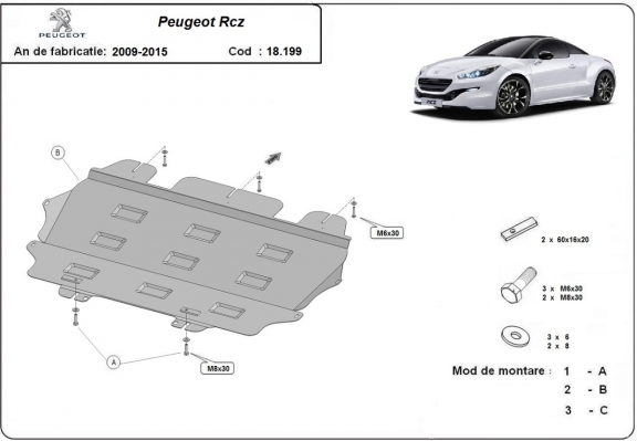 Unterfahrschutz für Motor der Marke Peugeot Rcz