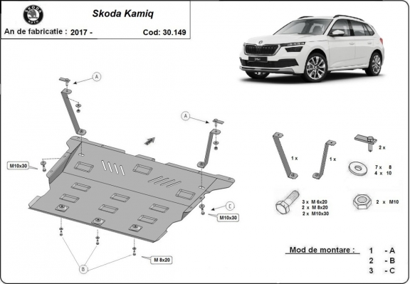 Unterfahrschutz für Motor der Marke Skoda Kamiq