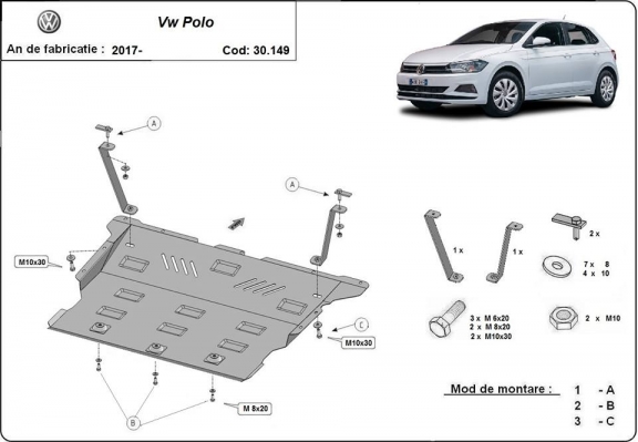 Unterfahrschutz für Motor der Marke VW Polo