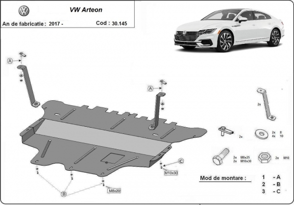 Unterfahrschutz für Motor der Marke VW Arteon - Schaltgetriebe