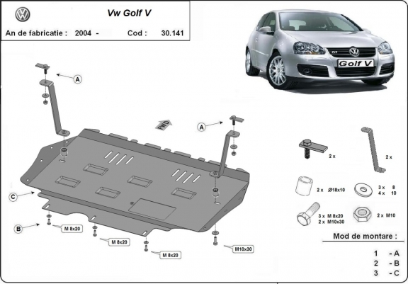Unterfahrschutz für Motor der Marke Vw golf mk5
