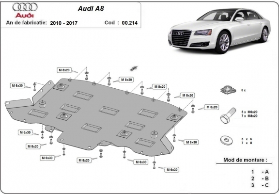 Stahl Getriebe Schutz für Audi A8