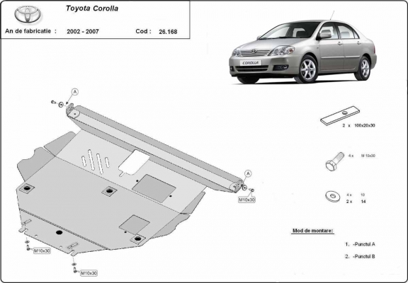 Unterfahrschutz für Motor der Marke Toyota Corolla -E120/E130