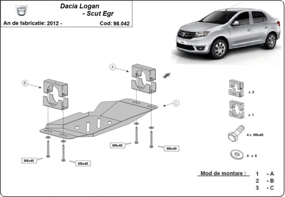 Unterfahrschutz für Stop & Go-System, EGR Dacia Logan 2