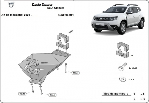 Stahlschutz für AGR-Ventil der Marke  Dacia Duster