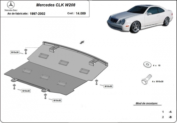 Unterfahrschutz für Motor der Marke Mercedes CLK W208