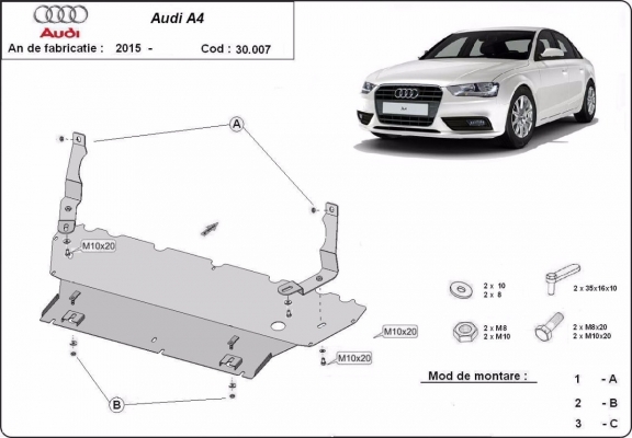 Unterfahrschutz für Motor der Marke Audi A4  B9 All Road