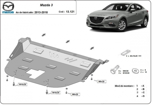 Unterfahrschutz für Motor der Marke Mazda 3