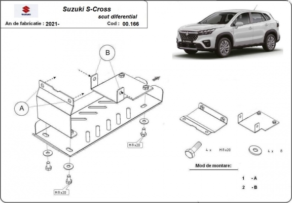 Stahl Differentialschutz für  Suzuki S-Cross 