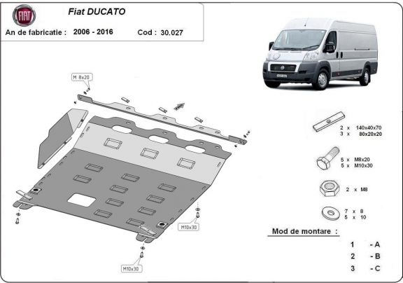 Unterfahrschutz für Motor der Marke Fiat Ducato