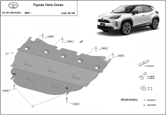Unterfahrschutz für Motor der Marke Toyota Yaris Cross XP210