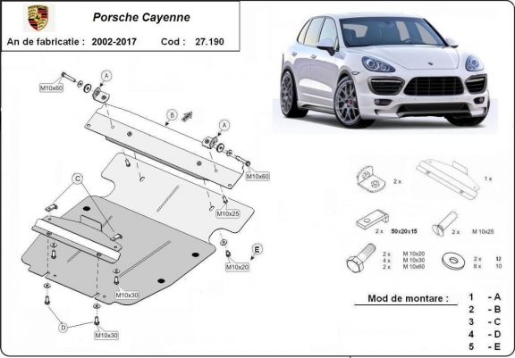 Unterfahrschutz für Motor der Marke Porsche Cayenne