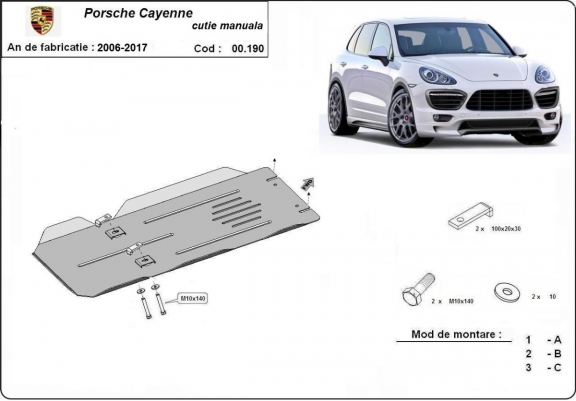 Stahl Schaltgetriebe Schutz für  Porsche Cayenne