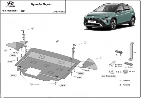 Unterfahrschutz für Motor der Marke Hyundai Bayon