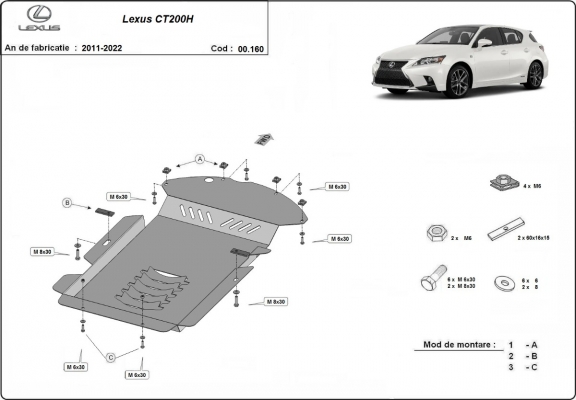 Unterfahrschutz für Katalysator/cat lock der Marke Lexus CT200H