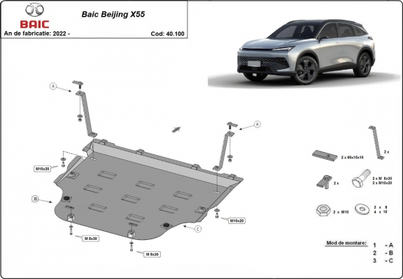 Unterfahrschutz für Motor der Marke Baic Beijing X55