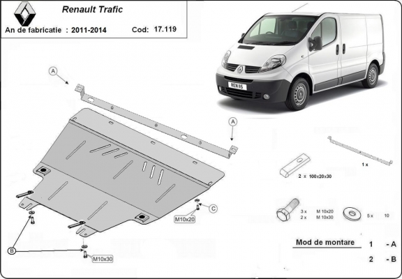 Unterfahrschutz für Motor der Marke Renault Trafic 2 (2011-2014)