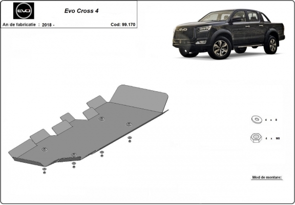 Stahschutz für Treibstofftank der Marke Evo Cross 4