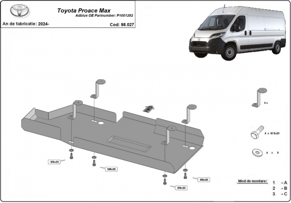 Stahlschutz für AdBluetank der Marke Toyota Proace Max - P1001282