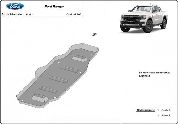 Stahlschutz für Treibstofftank der Marke Ford Ranger (MB3G9A147CF; 2643728)