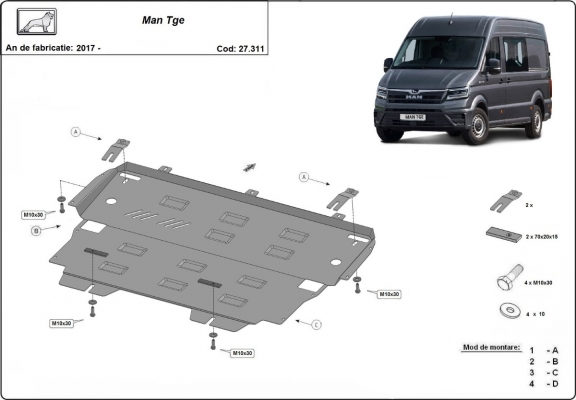Unterfahrschutz für Motor der MAN Tge