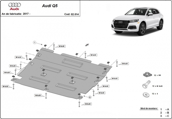 Unterfahrschutz für Motor der Marke Audi Q5