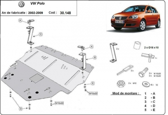Unterfahrschutz für Motor der Marke Vw Polo - diesel